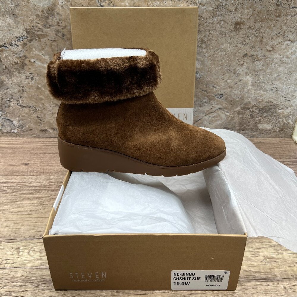 Steven Natural Comfort Bingo Suede Cuffed Bootie